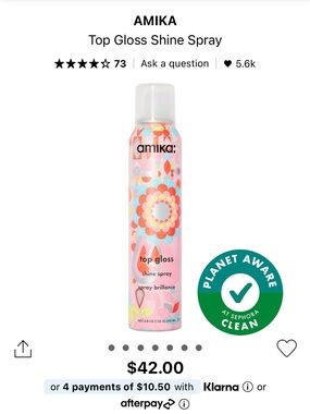BNIB amika Top Gloss Shine Spray